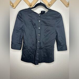 Steady Black Button Down Blouse Sz 2